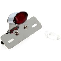 Ogive Rear Light w/ License Plate Holder Chrome Universal V PARTS
