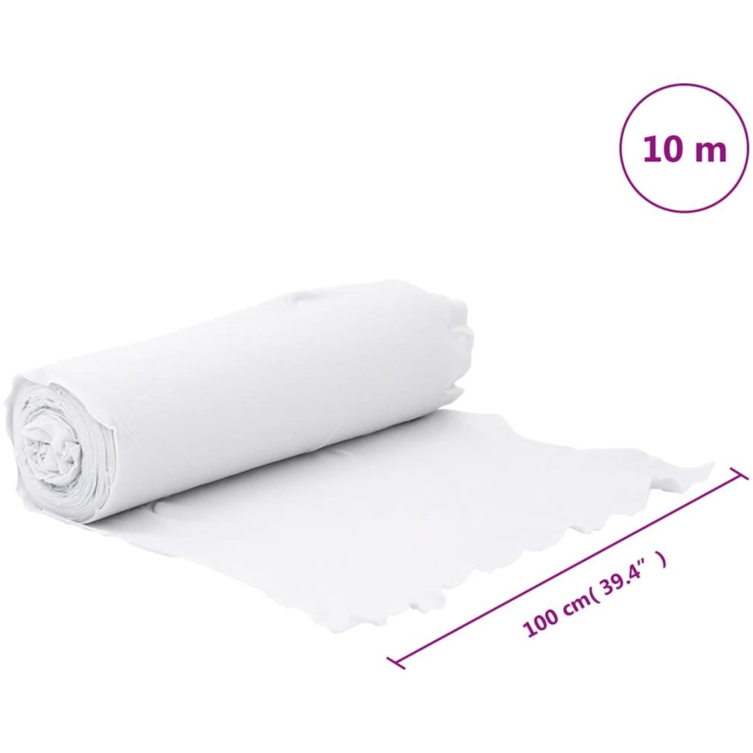 Ogräsduk 1x10 m polyesterfiber vit vidaXL 10 m (100 gsm) – bild 10