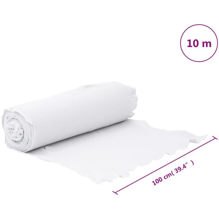 Ogräsduk 1x10 m polyesterfiber vit vidaXL 10 m (100 gsm) – bild 10