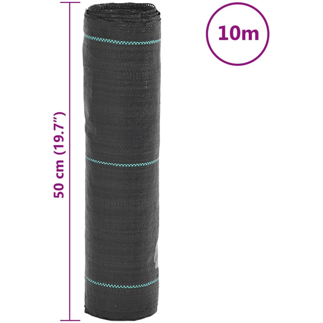 Ogräsmatta svart PP vidaXL 0.5 x 10 m – bild 8