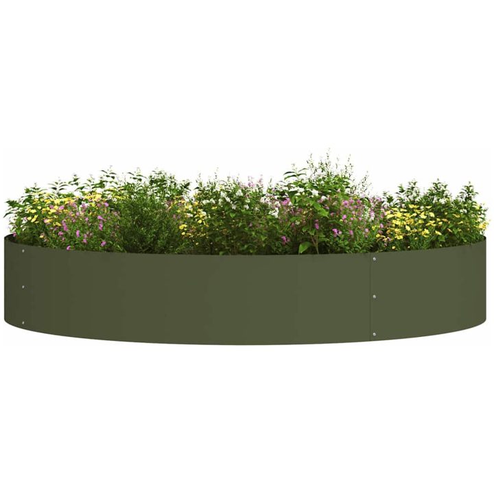 Olivgrön Kruka Olivgrön Metall Hållbar Cylindrisk Modern vidaXL Large – bild 3
