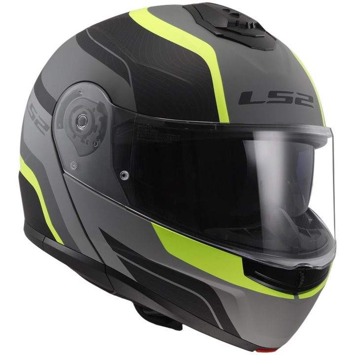 Öppningsbar Hjälm Ff908 Strobe Ii Monza Matt Svart/gul LS2 Medium – bild 5