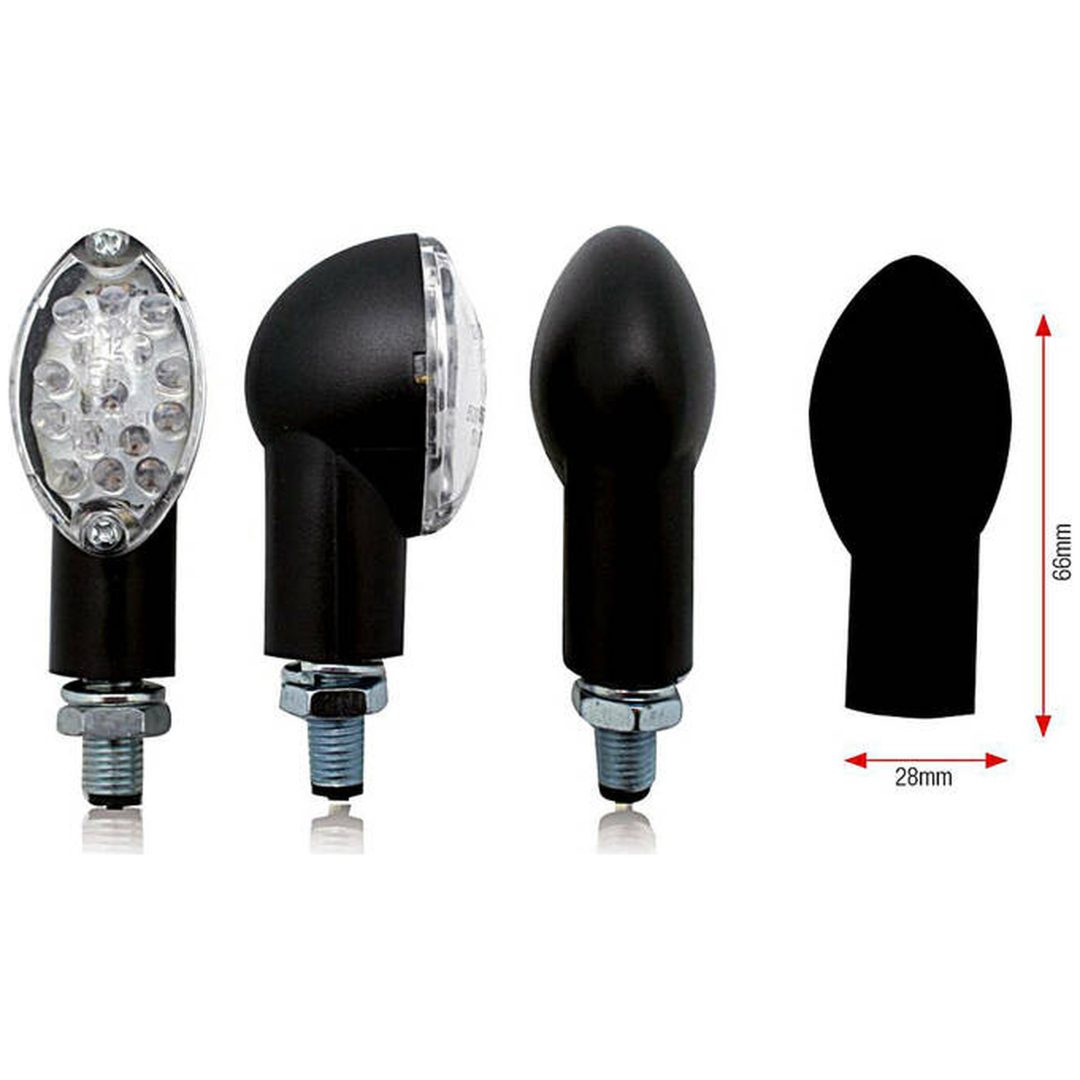 Ovala Led Blinkers Svart Universal BIHR Svart