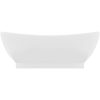 Ovalt handfat med bräddavlopp matt vit 58,5x39 cm keramik vidaXL – miniatyr 3