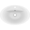 Ovalt handfat med bräddavlopp matt vit 58,5x39 cm keramik vidaXL – miniatyr 4