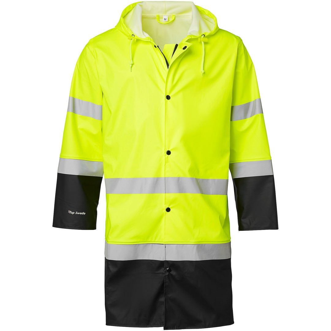 Ovandel Regnrock Varsel Fluorescerande Gul/Svart Top Swede XS