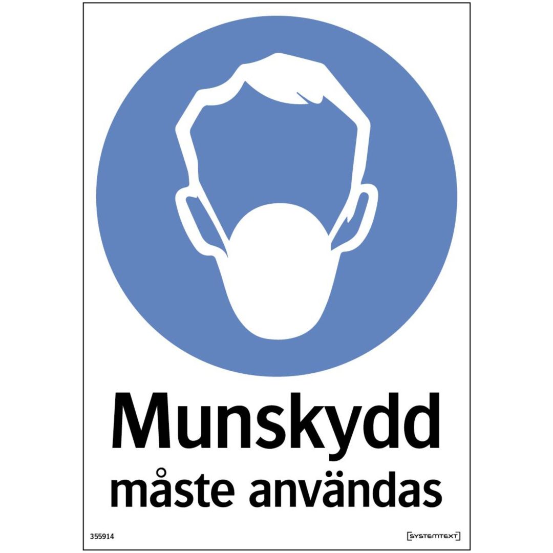 Påbudsskylt Golvdekal Munskydd måste användas GOLVDEKAL 396540 410MM