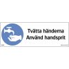 Påbudsskylt Tvätta händerna SKYLT 355324 297X195MM – miniatyr 1