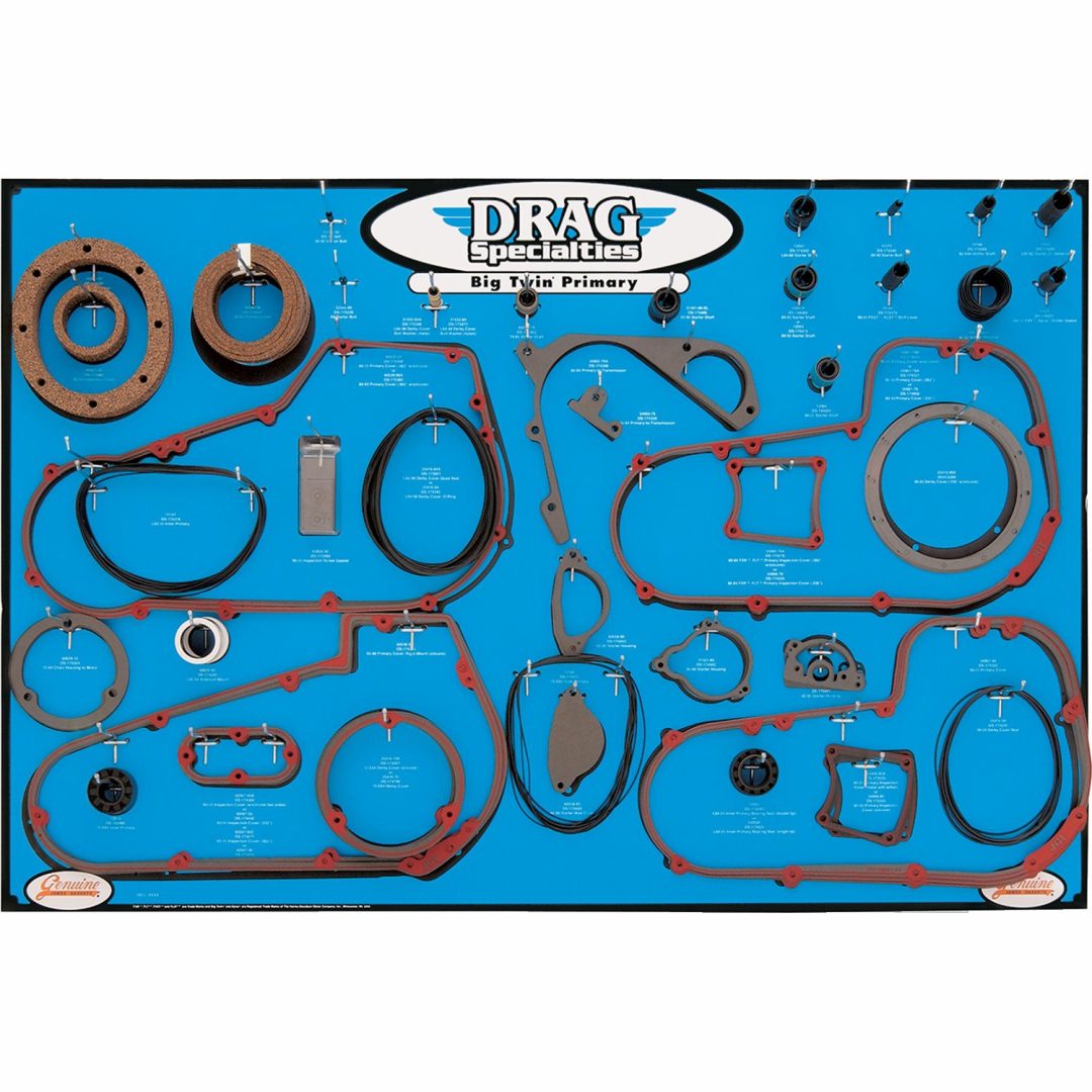 Packningsdisplay Big Twin Vit DRAG SPECIALTIES 48" x 32"
