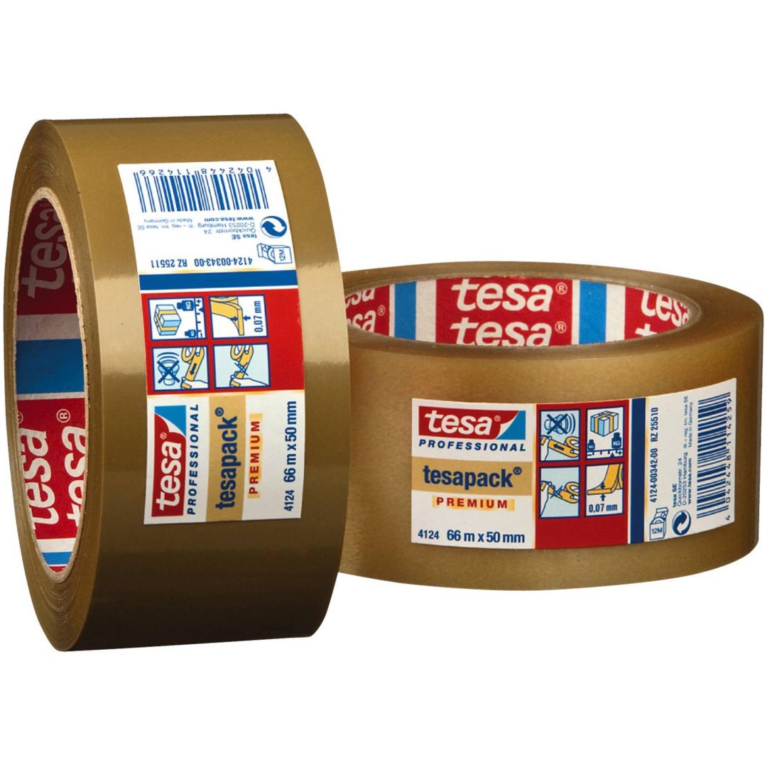 Packtejp PVC 4124 TESA TEJP PACK 4124 25MMX66M BRUN