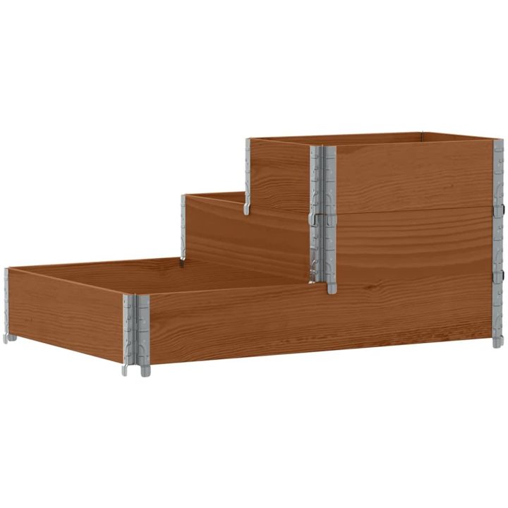 Pallkrage 3 nivåer brun 120x80 cm massiv furu vidaXL 120 x 80 cm (60 x 40 cm) – bild 5