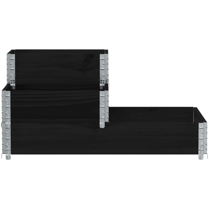 Pallkrage 3 nivåer svart 120x80 cm massiv furu vidaXL 120 x 80 cm (60 x 40 cm) – bild 3