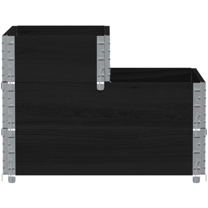 Pallkrage 3 nivåer svart 120x80 cm massiv furu vidaXL 120 x 80 cm (60 x 40 cm) – bild 4