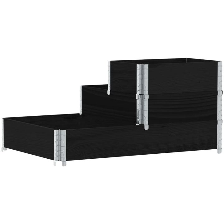 Pallkrage 3 nivåer svart 120x80 cm massiv furu vidaXL 120 x 80 cm (60 x 40 cm) – bild 5