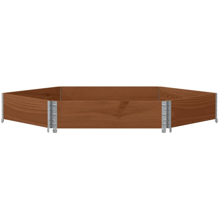 Pallkrage sexhörning brun massiv furu vidaXL 160 x 160 cm – bild 3