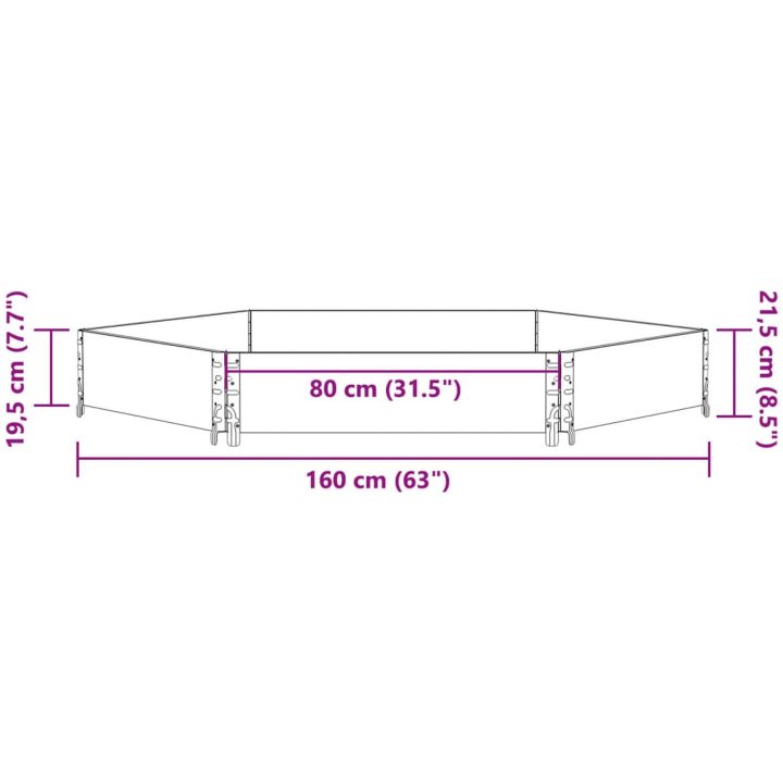 Pallkrage sexhörning brun massiv furu vidaXL 160 x 160 cm – bild 7