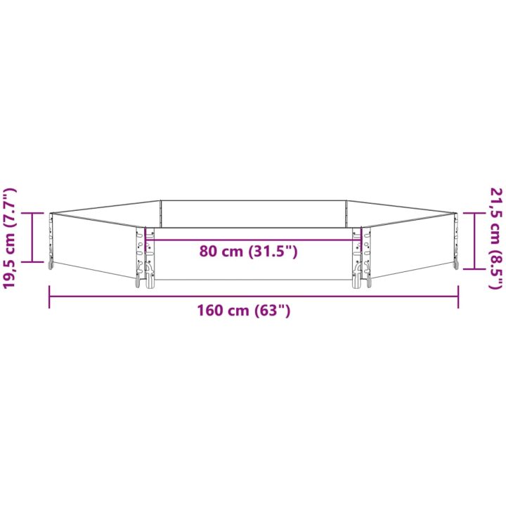 Pallkrage sexhörning massiv furu vidaXL 160 x 160 cm – bild 7