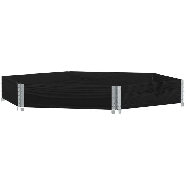 Pallkrage sexhörning svart massiv furu vidaXL 160 x 160 cm – bild 2