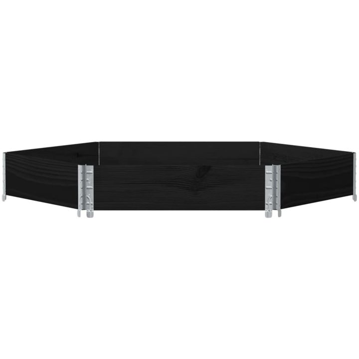 Pallkrage sexhörning svart massiv furu vidaXL 160 x 160 cm – bild 3