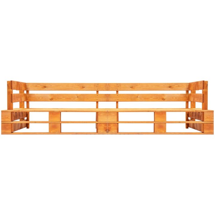 Pallsoffa 2-sits honungsbrun trä vidaXL – bild 2