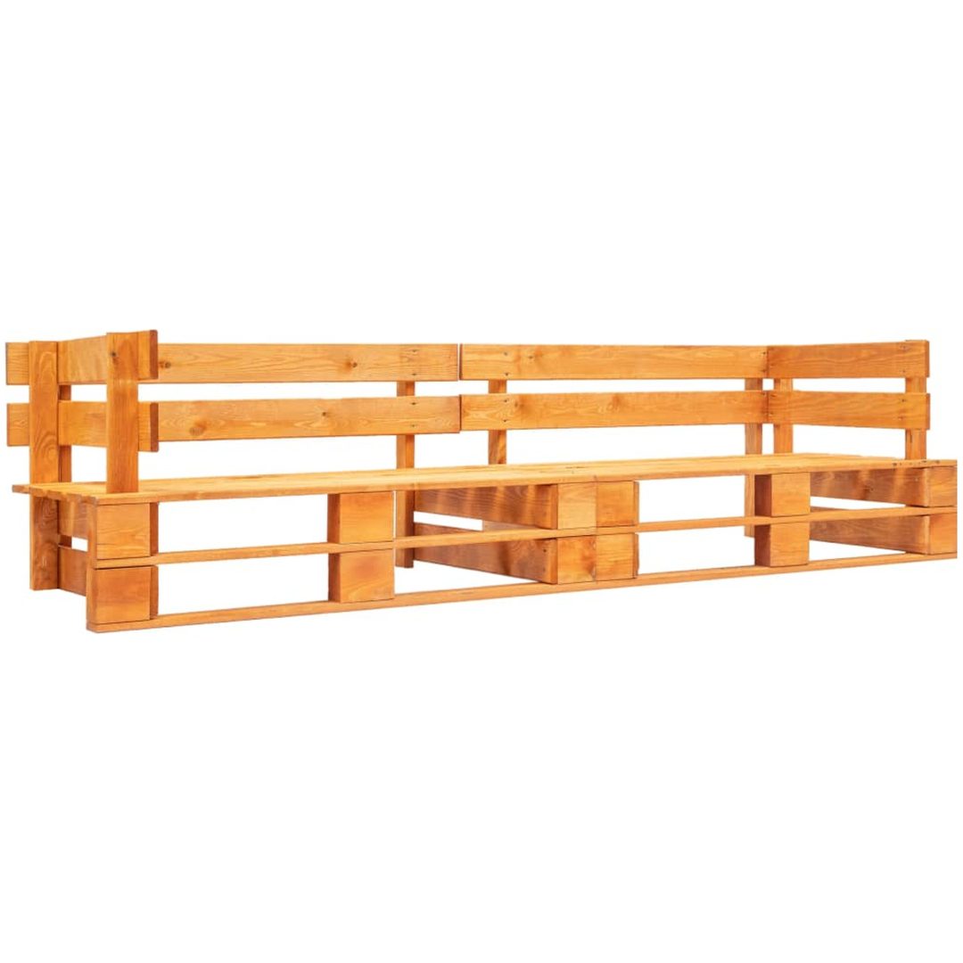Pallsoffa 2-sits honungsbrun trä vidaXL