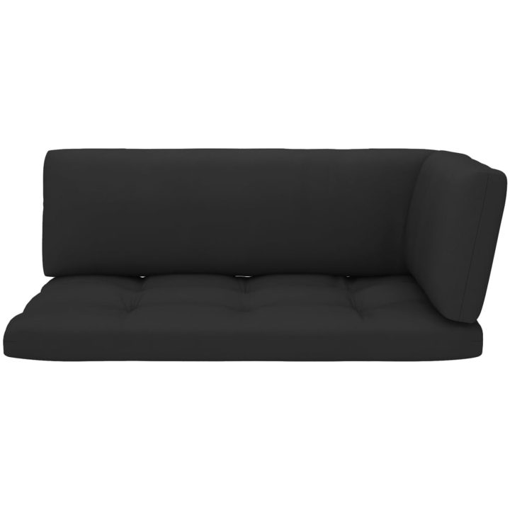 Pallsoffa 2-sits med dynor svart impregnerad furu vidaXL – bild 5