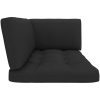Pallsoffa 2-sits med dynor svart impregnerad furu vidaXL – miniatyr 6