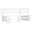 Pallsoffa 2-sits med dynor vit impregnerad furu vidaXL – miniatyr 2