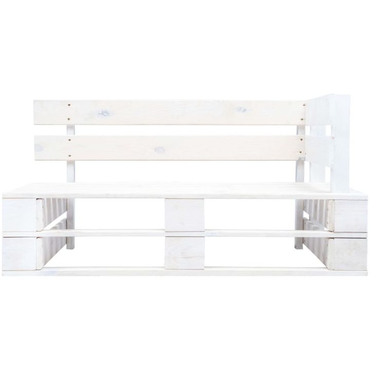 Pallsoffa 2-sits med dynor vit impregnerad furu vidaXL – bild 3