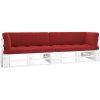 Pallsoffa 2-sits med dynor vit impregnerad furu vidaXL – miniatyr 1