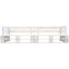 Pallsoffa 2-sits vit trä vidaXL – miniatyr 2