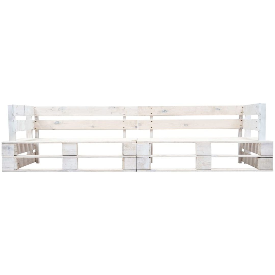 Pallsoffa 2-sits vit trä vidaXL – bild 2