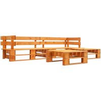 Pallsoffa 4 delar trä honungsbrun vidaXL