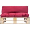 Pallsoffa med dynor röd massiv furu vidaXL – miniatyr 2