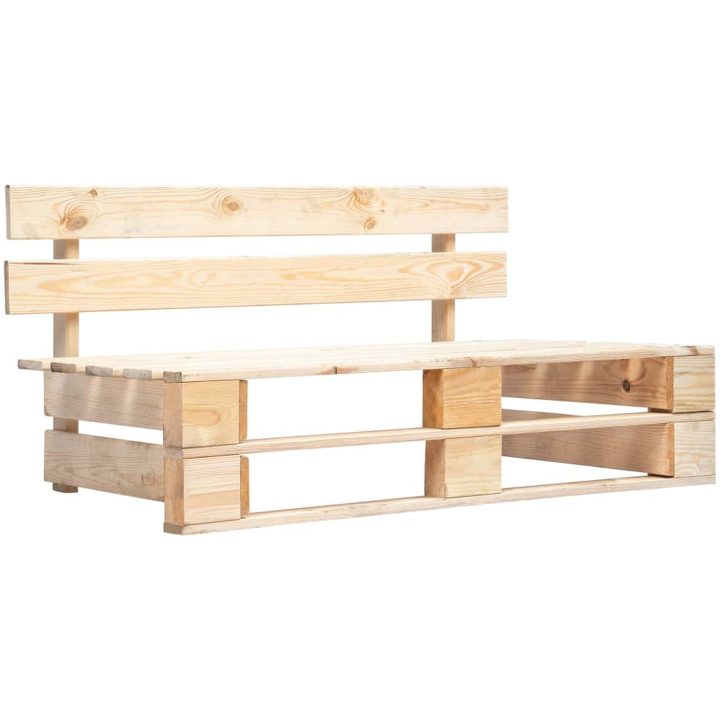 Pallsoffa med dynor röd massiv furu vidaXL – bild 3