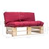 Pallsoffa med dynor röd massiv furu vidaXL – miniatyr 5