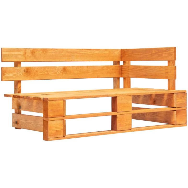 Pallsoffa med gråa dynor furu vidaXL – bild 3