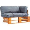 Pallsoffa med gråa dynor furu vidaXL – miniatyr 1