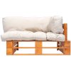 Pallsoffa med sandfärgade dynor furu vidaXL – miniatyr 2
