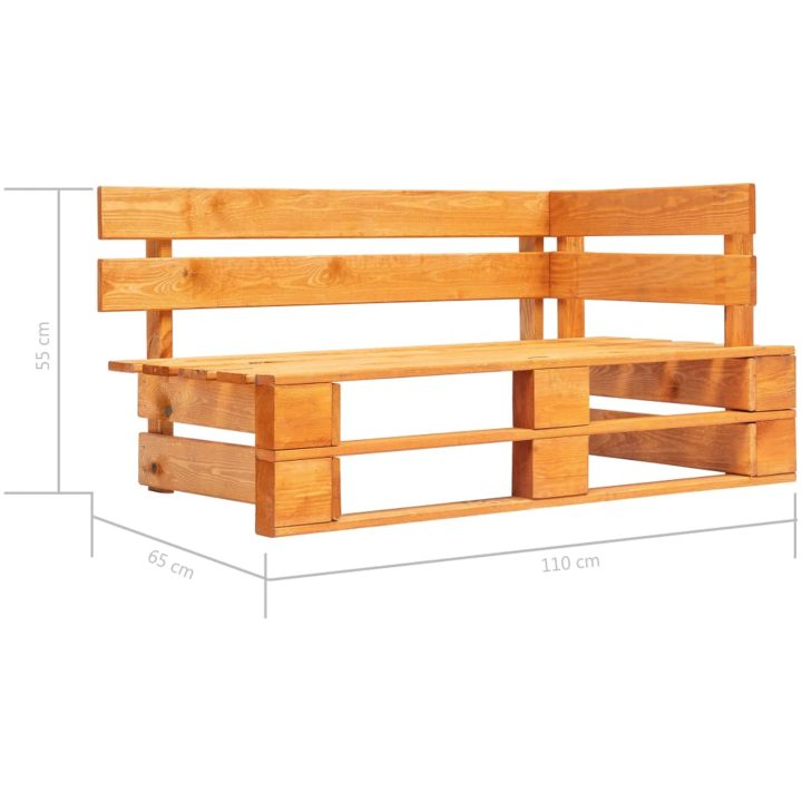 Pallsoffgrupp 4 delar honungsbrun impregnerad furu vidaXL – bild 6