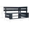 Pallsoffgrupp med dynor 6 delar svart impregnerad furu vidaXL – miniatyr 8
