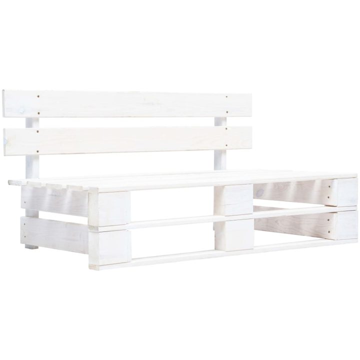 Pallsoffgrupp med dynor 6 delar vit impregnerad furu vidaXL – bild 2