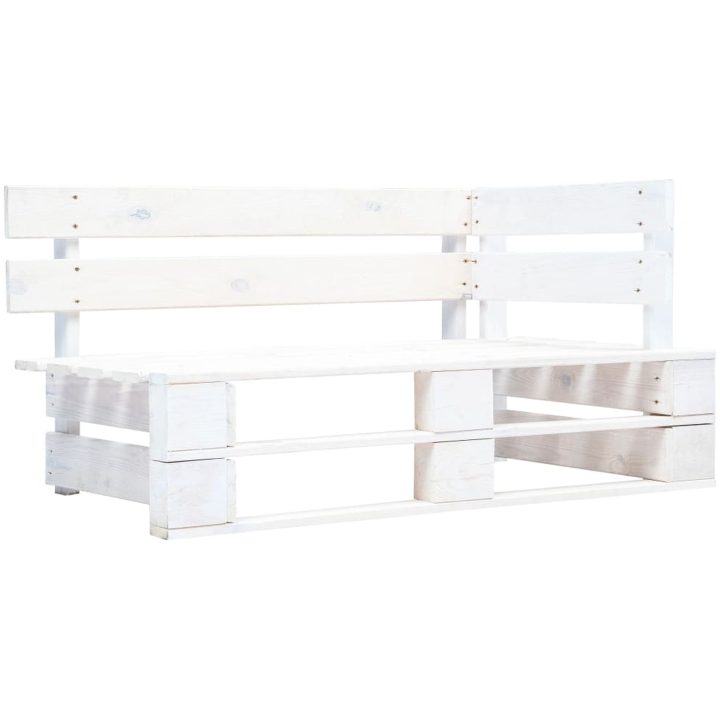 Pallsoffgrupp med dynor 6 delar vit impregnerad furu vidaXL – bild 3