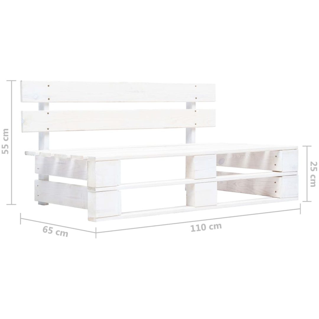 Pallsoffgrupp med dynor 6 delar vit impregnerad furu vidaXL – bild 8