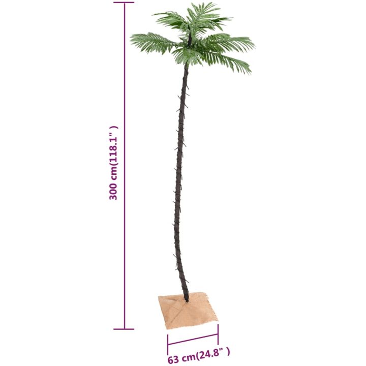 Palmträd med LED varmvit 192 LEDs vidaXL 300 cm – bild 10
