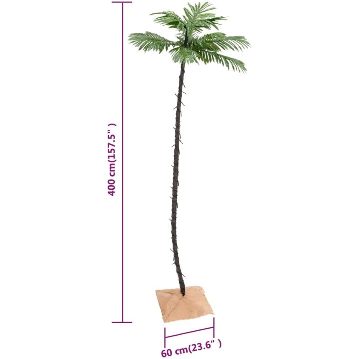 Palmträd med LED varmvit 252 LEDs vidaXL 400 cm – bild 10