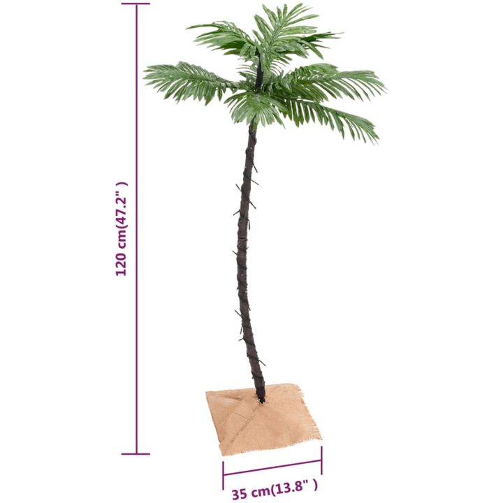 Palmträd med LED varmvit 72 LEDs vidaXL 120 cm – bild 10