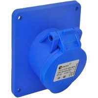 Paneluttag, Infällt, Snett, 16A, 2P+J, 230V, 6h, IP44 (83x90) MALMBERGS