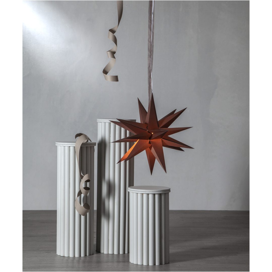 Pappersstjärna December Brun Star Trading – bild 5