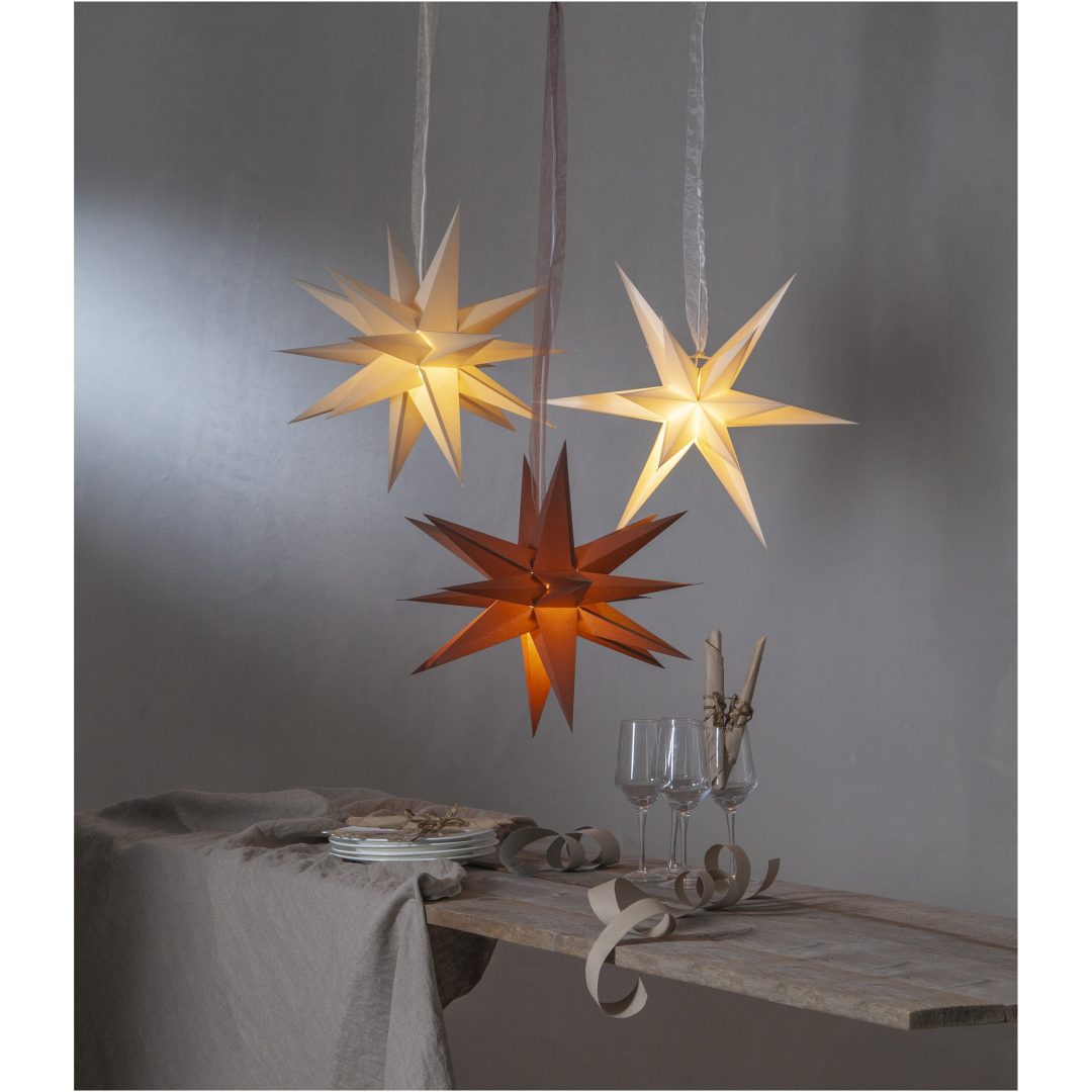Pappersstjärna December Brun Star Trading – bild 3